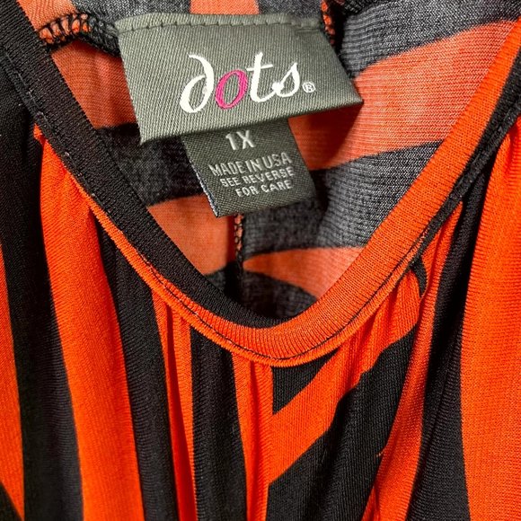 Orange and Black Stripe Maxi Dress Size: 1X - Picture 2 of 5